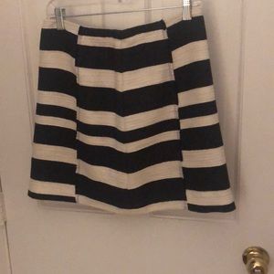 LOFT Black/White Striped Mini Skirt
